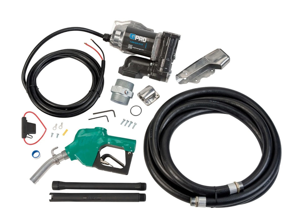 GPI (504) 170000-06 GPRO 25GPM 12V Fuel Transfer Pump for Extreme Temperatures, MODEL V25-012AD+XT (Pump & Automatic Diesel Shut-off Nozzle)