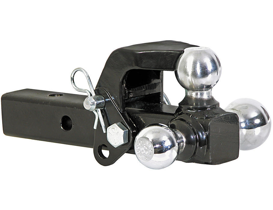 Buyers Products (577) 1802279 Tri-Ball Hitch Solid Shank With Pintle Hook And Chrome Balls