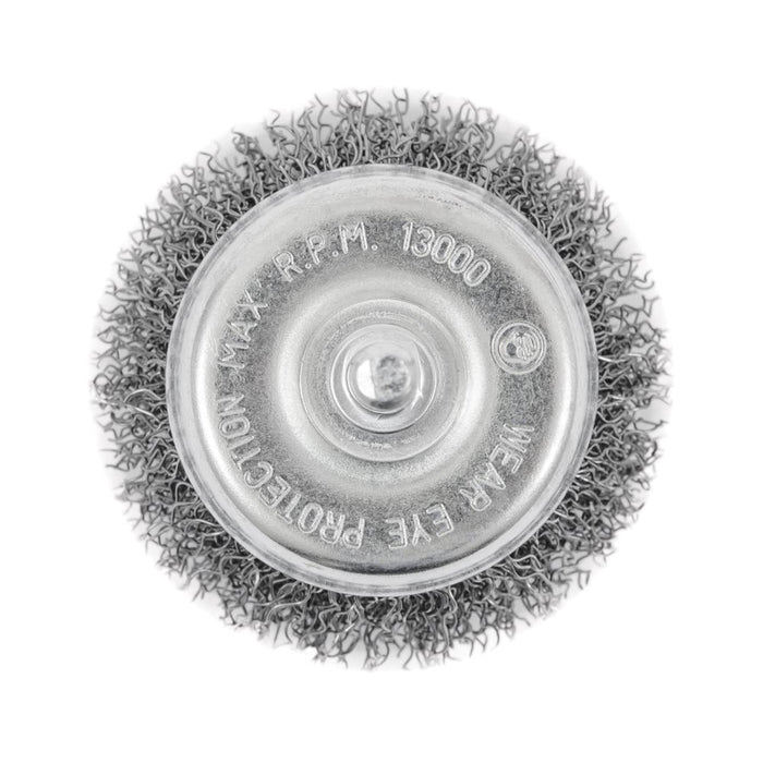 SureWerx 553722 JET 2-1/2 x 1/4" Shaft Mounted Crimped Cup Brush - Model Number EC175-12