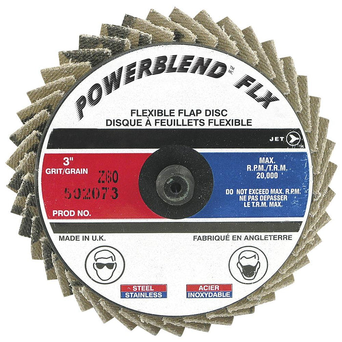 SureWerx (545) 502073 JET 3" Z60 Powerblend FLX Roll-on Flap Disc - Type R Mount