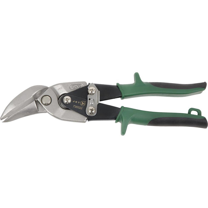 SureWerx 735322 JET 9-1/4" Right Cut Offset Aviation Snips - Super Heavy Duty - Model Number JOS-1R