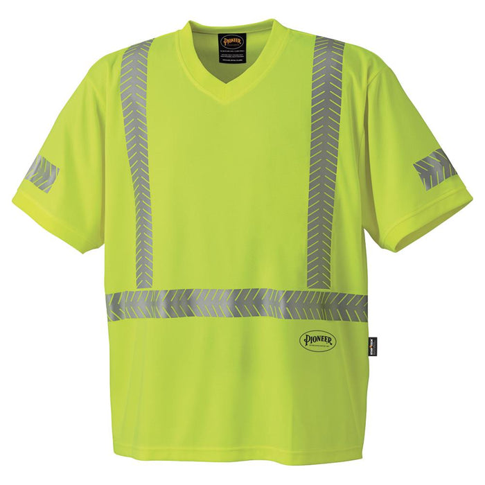 SureWerx V1052160-S PIONEER Hi-Vis CoolPass® Short-Sleeved Safety Shirt - Reflective Patch on Sleeve - Hi-Vis Yellow/Green - S - Model Number 6901