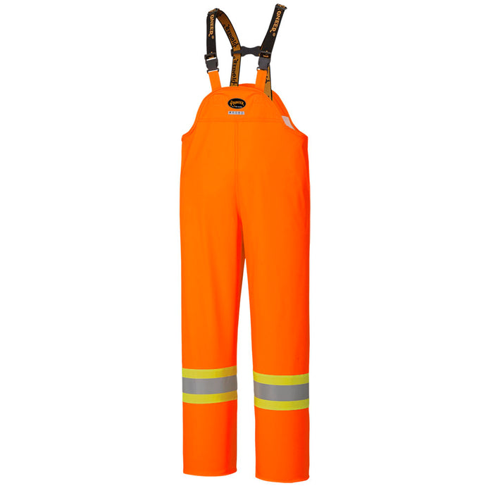 SureWerx (545) V3520250-S PIONEER Hi-Vis Flame-Resistant Waterproof PU Stretch Bib Pants - Hi-Vis Orange - S - Model Number 5893