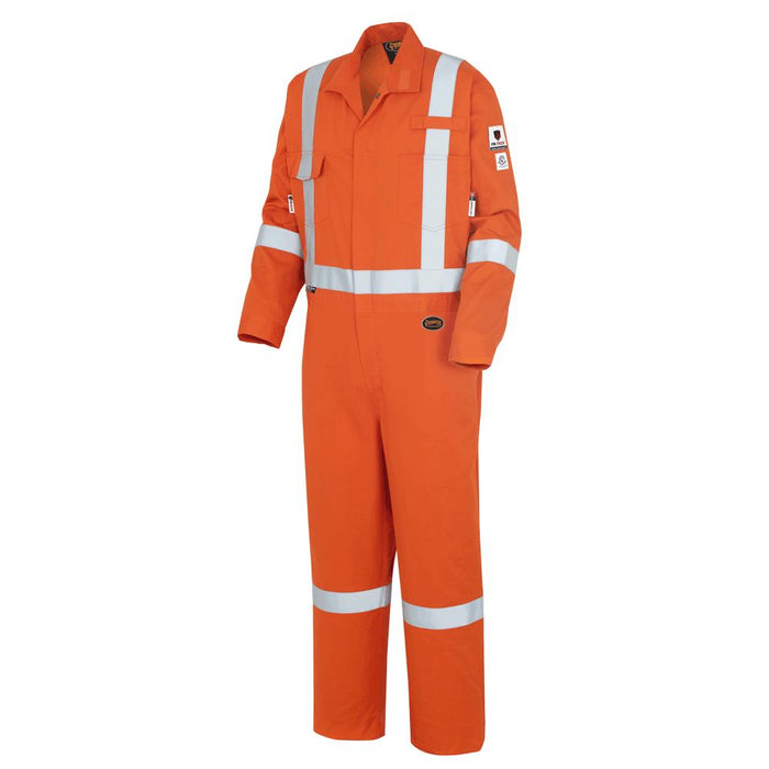 SureWerx V2540950A-42 PIONEER "The Rock" FR-Tech® Hi-Vis 88/12 7 oz FR/ARC-Rated Coveralls - Industrial-Wash Tough - Hi-Vis Orange - 42 - Model Number 7708A