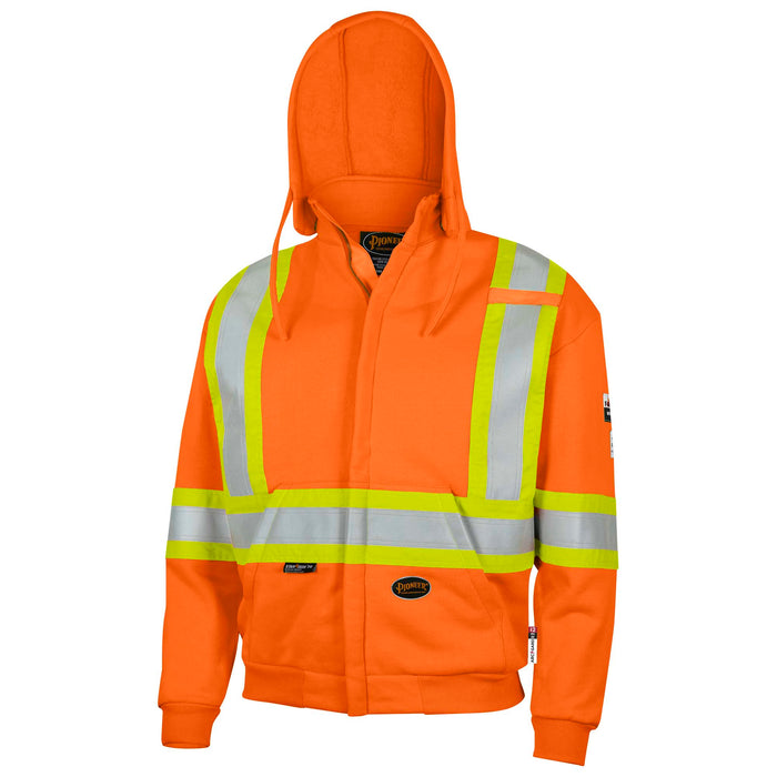 SureWerx (545) V2570450-4XL PIONEER Hi-Vis FR Heavyweight Cotton Safety Hoodie - Zipper Closure - Bright Orange - 4XL - Model Number 338SF