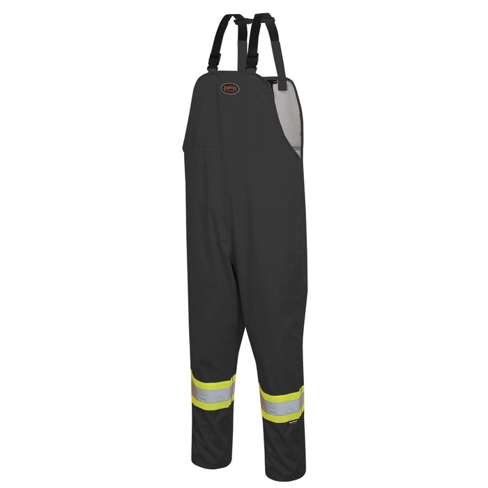 SureWerx (545) V1082370-4XL PIONEER "The Rock" Hi-Vis PU-Coated 300D Oxford Poly Bib Pants - Black - 4XL - Model Number 5629BK