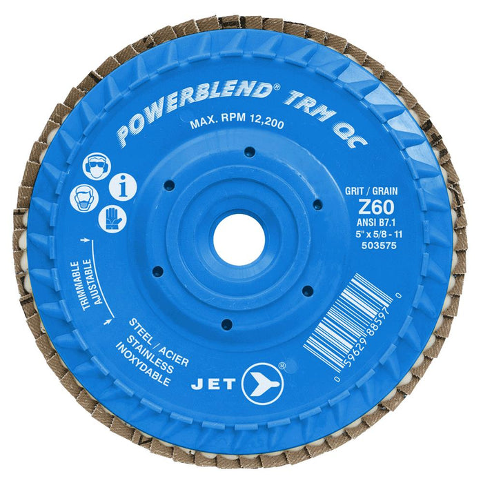 SureWerx (545) 503575 JET 5 x 5/8-11 Z60 Powerblend TRM QC Zirconia Flap Disc