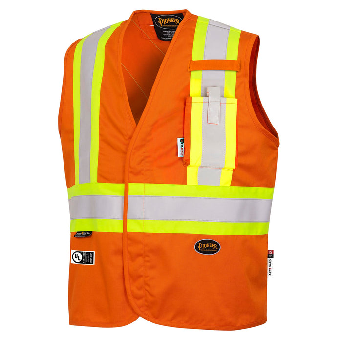 SureWerx (545) V2540050-L PIONEER FR-Tech® Hi-Vis 88/12 7 oz FR/ARC-Rated Safety Vest - Hi-Vis Orange - L - Model Number 7728