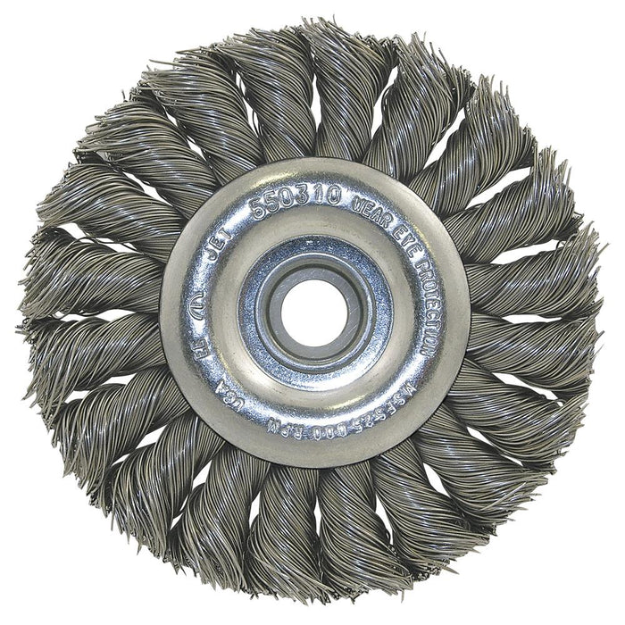 SureWerx 550306 JET Knot Twisted Wire Wheel - Unthreaded - 8" x 5/8"-1/2"