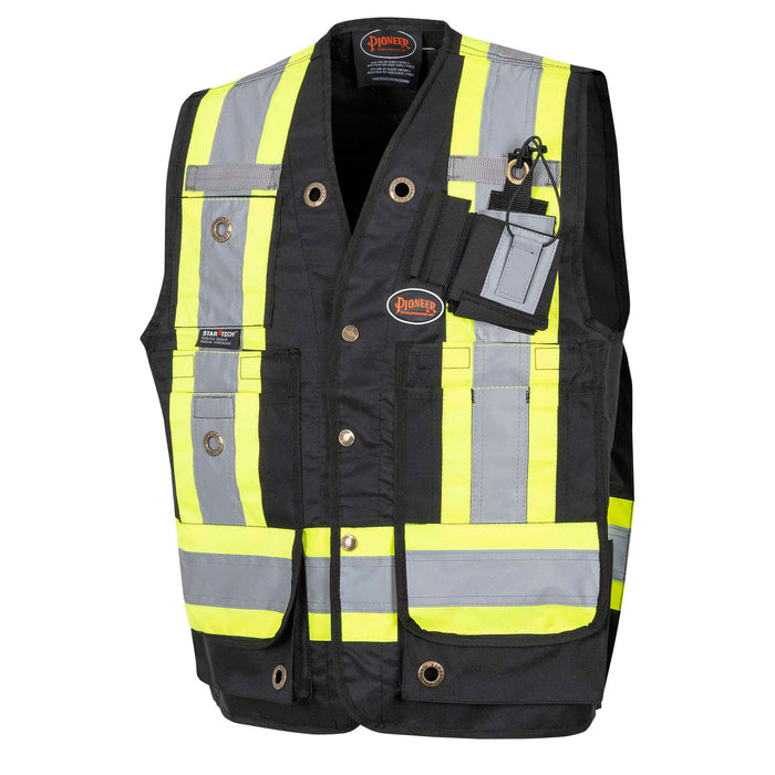 SureWerx (545) V1010570-2XL PIONEER 668 CSA SURVEYOR'S VEST - 600D PU-COATED OXFORD POLYESTER - BLACK - 2XL
