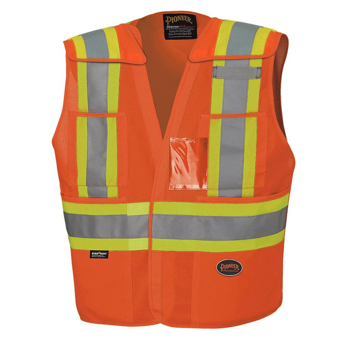 SureWerx V1020951-2/3XL PIONEER Hi-Vis Tricot Poly Safety Vest - Drop Shoulder - 5-pt Tear-Away - Hi-Vis Orange - 2/3XL - Model Number 6930