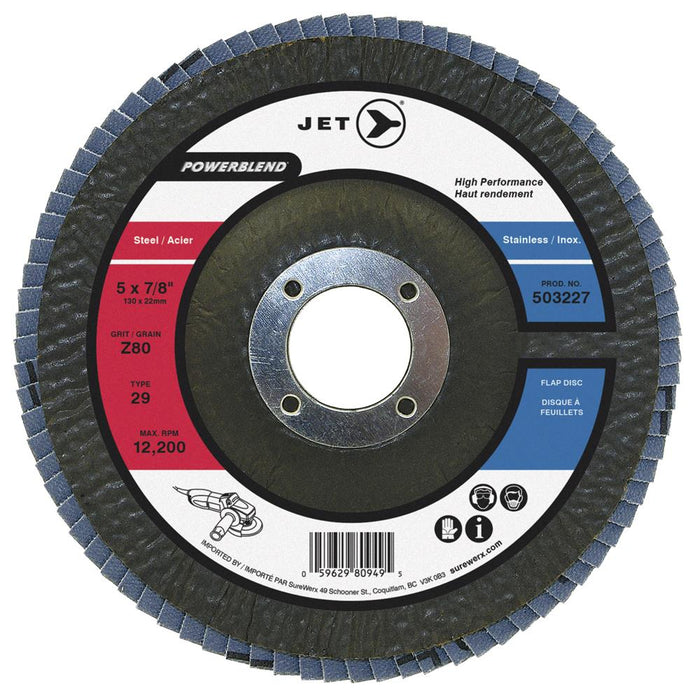 SureWerx (545) 503213 JET 4-1/2 x 7/8" Z40 Powerblend T29 Zirconia Flap Discs