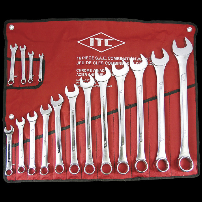 SureWerx (545) 020215 ITC ICW-16 16-PC SAE COMBINATION WRENCH SET