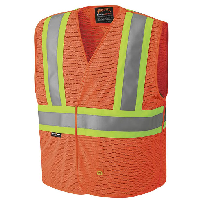 SureWerx V2510850-4/5XL PIONEER Hi-Vis FR Poly Mesh Safety Vest - 5-pt Tear-Away - Hi-Vis Orange - 4/5XL - Model Number 6914A