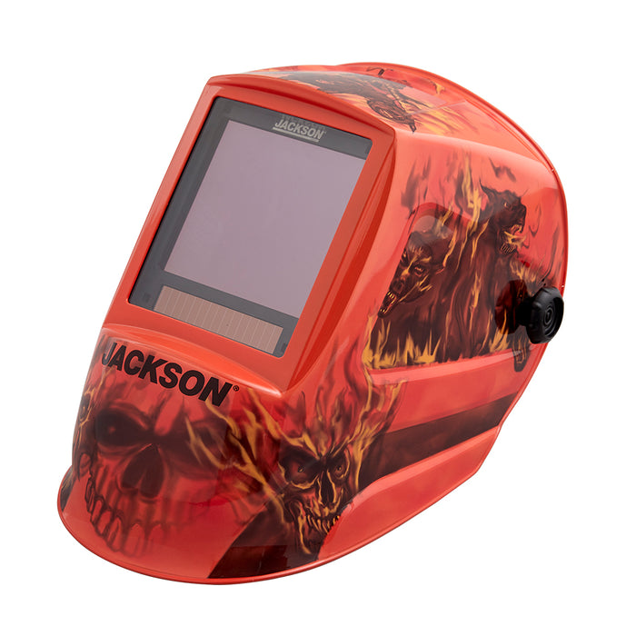 SureWerx (545) 47101 JACKSON Premium Graphic Welding Helmet - ADF Variable Shade - Hell Fire