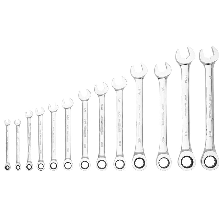 SureWerx (545) 700312 JET RCWS-13S 13-PC SAE LONG RATCHETING COMBINATION WRENCH SET