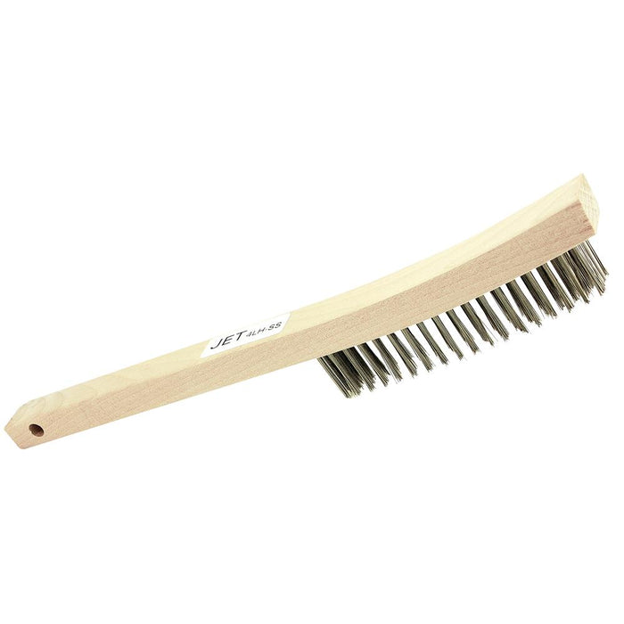 SureWerx 551112 JET Stainless Steel Hand Wire Scratch Brush - 4 Row - Long Handle - Model Number 4LHSS
