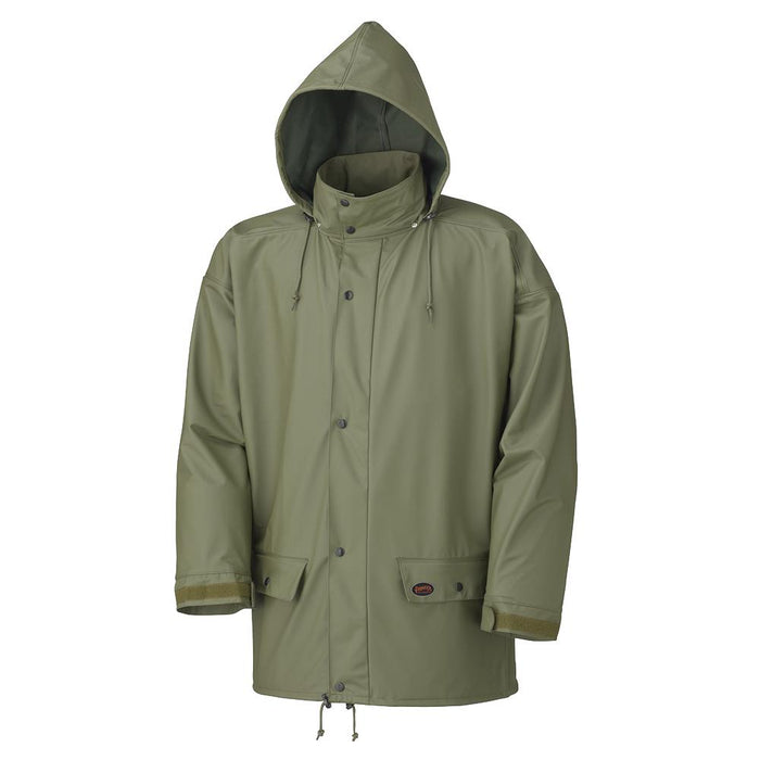SureWerx (545) V3020140-S PIONEER Waterproof PU Stretch Rain Jacket - Olive - S - Model Number D7000