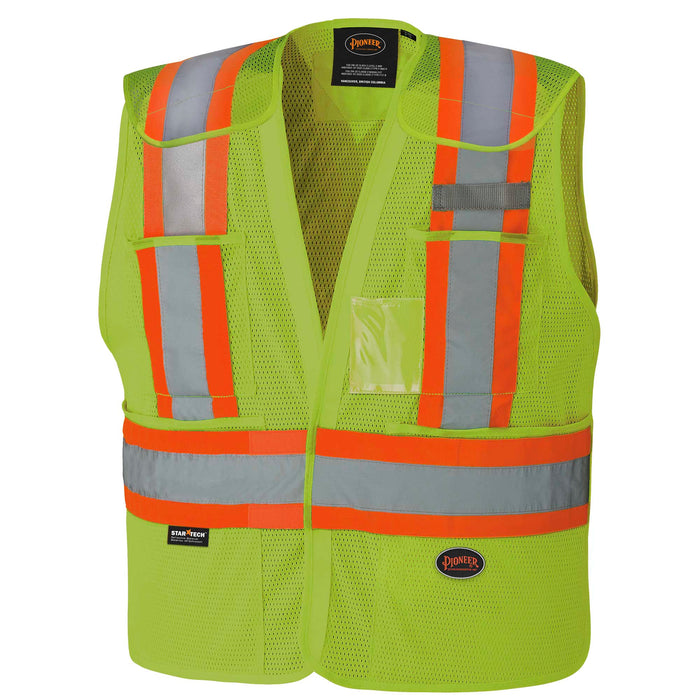 SureWerx V1021560-L/XL PIONEER Hi-Vis Poly Mesh Drop Shoulder Safety Vest - Hi-Vis Yellow/Green- L/XL - Model Number 6933