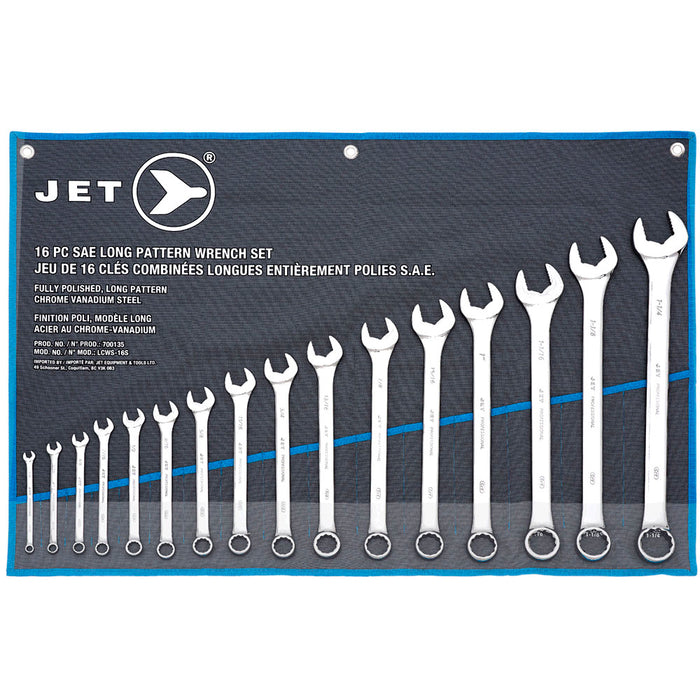 SureWerx 700135 JET Long Pattern Wrench Set - SAE - 16 pc - Model Number LCWS-16S