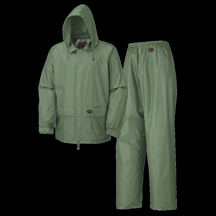 SureWerx (545) V3040140-2XL PIONEER 583 WATERPROOF POLYESTER/PVC 2-PC RAIN SUIT - GREEN - 2XL