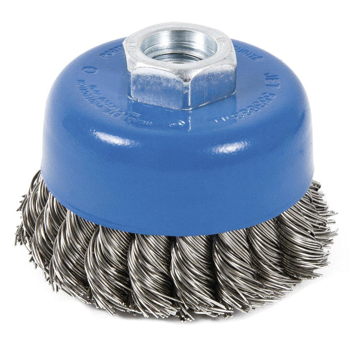 SureWerx (545) 553683 JET 3 x 5/8-11 NC Stainless Steel Knot Twisted Cup Brush - Model Number CK3201-SST