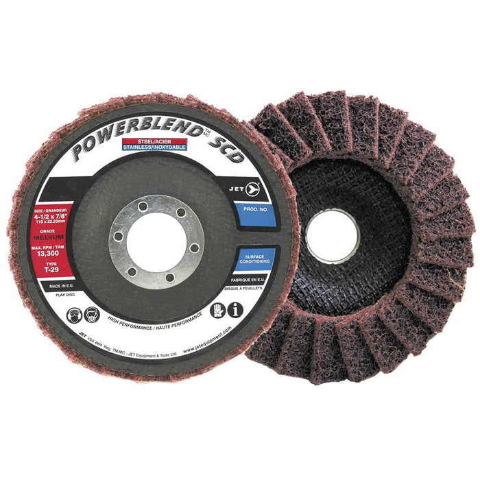SureWerx (545) 503515 JET 4-1/2 x 7/8 Medium POWERBLEND SCD T29 Surface Conditioning Flap Disc
