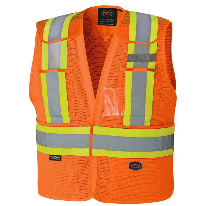 SureWerx V1021450-S/M PIONEER Hi-Vis Poly Mesh Drop Shoulder Safety Vest - Hi-Vis Orange - S/M - Model Number 6932