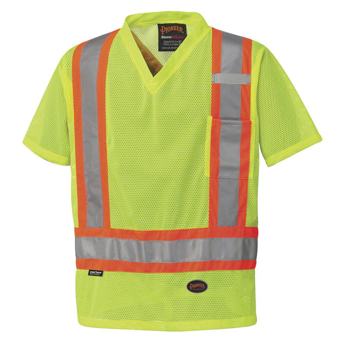 SureWerx (545) V1050360-3XL PIONEER Hi-Vis Poly Mesh Safety T-Shirt - Chest Pocket - Hi-Vis Yellow - 3XL - Model Number 5997