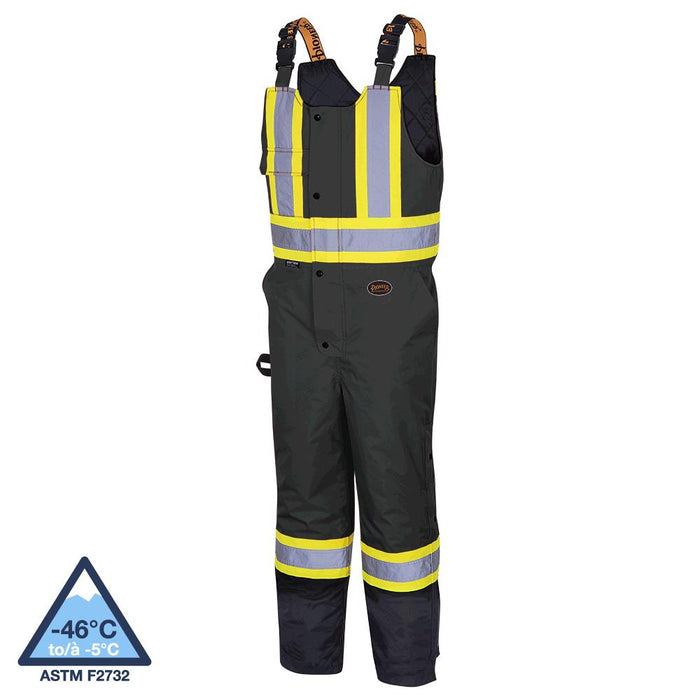 SureWerx (545) V1120870-L PIONEER Hi-Vis Quilted Safety Overalls - 100% Waterproof - Black - L - Model Number 5042