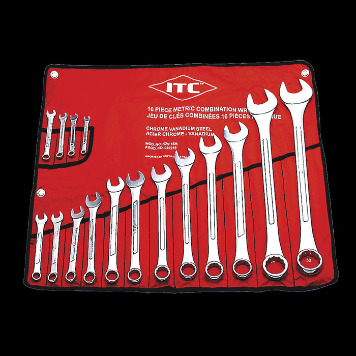 SureWerx 020216 ITC ICW-16M 16-PC METRIC COMBINATION WRENCH SET
