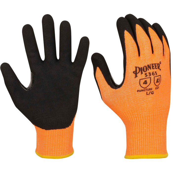 SureWerx (545) V5012350-M PIONEER Touch-Screen Cut-Resistant Gloves - Hi-Vis Orange/Black - M - Model Number 5365