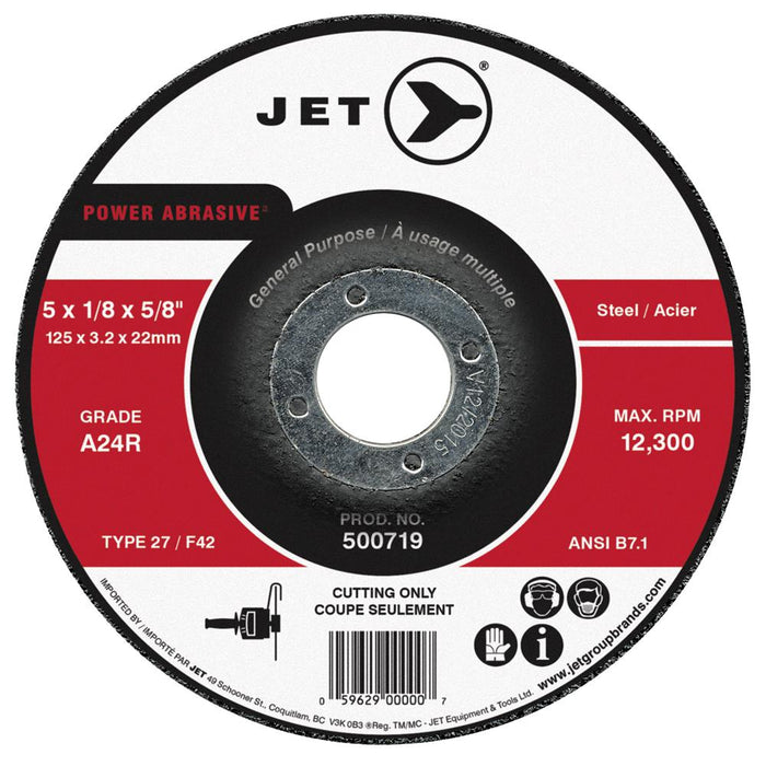 SureWerx (545) 500719 JET 5 x 1/8 x 5/8 A24R POWER ABRASIVE T27 Cut-Off Wheel