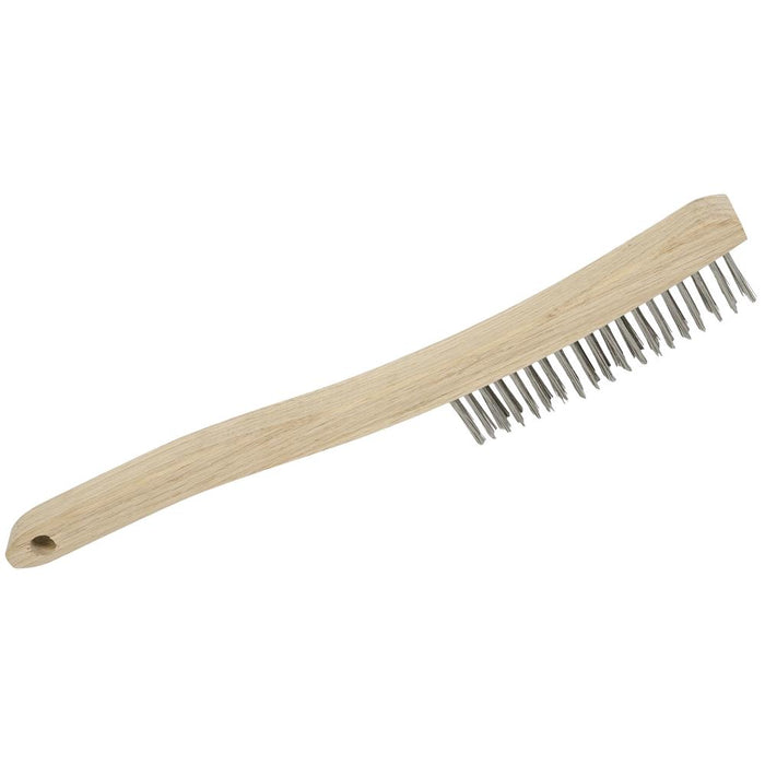 SureWerx 551111 JET Stainless Steel Hand Wire Scratch Brush - 3 Row - Long Handle - Model Number 3LHSS