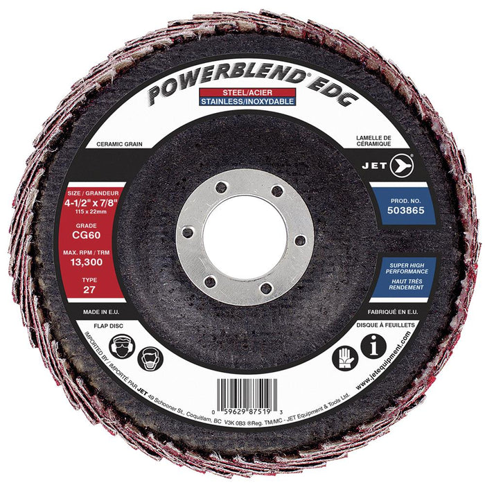 SureWerx 503865 JET 4-1/2 x 7/8 CG60 POWERBLEND EDG Flap Disc