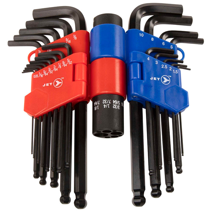 SureWerx (545) 775164 JET Ball Nose Hex Key Set - SAE/Metric - 22 pc - Model Number JBHK-22SM
