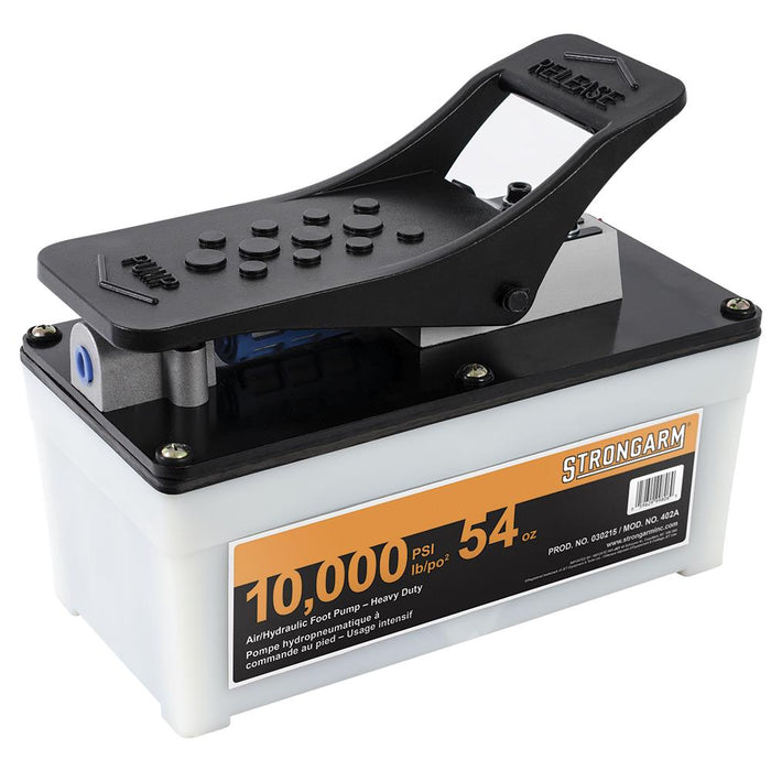 SureWerx (545) 030215 STRONGARM 10,000 PSI Air/Hydraulic Foot Pump - Heavy Duty - Capacity 54 oz - 1/4" NPT - Model Number 402A