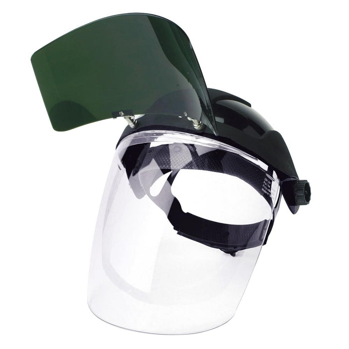 SureWerx S32151 SELLSTROM DP4 Series Face Shield - Ratcheting - Polycarbonate - Clear - Anti-Fog - Flip-up Shade 5 IR Visor