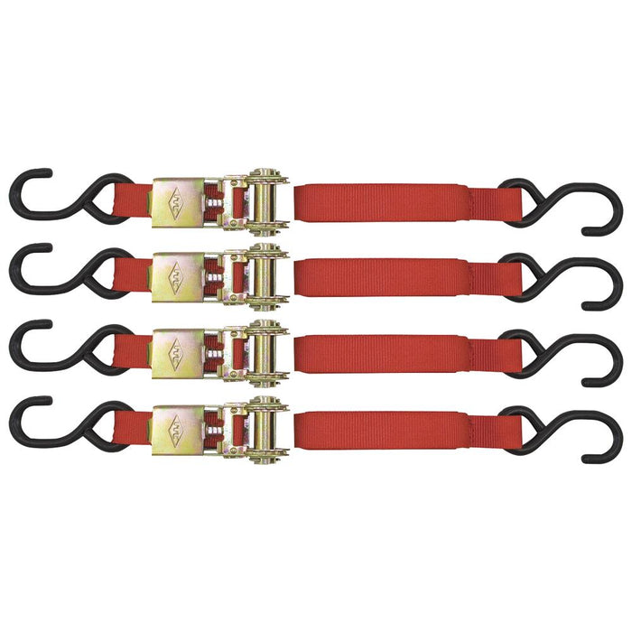 SureWerx 027116 ITC Ratchet Tie Down Set - 1,500 lbs - 1" x 15' - 4 pc - Model Number ITD-1154R