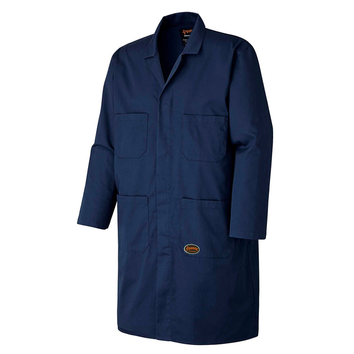 SureWerx (545) V2020180-L PIONEER Poly/Cotton Shop Coat - Snap Double Placket Closure - Navy - L - Model Number 512