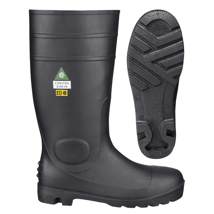 SureWerx (545) V4710270-12 PIONEER Steel Toe/Plate PVC Boot - Black - 12 - Model Number 1022
