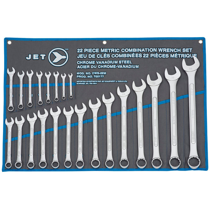 SureWerx 700177 JET Metric Raised Panel Combination Wrench Set - 22 pc - Model Number CWS-22M