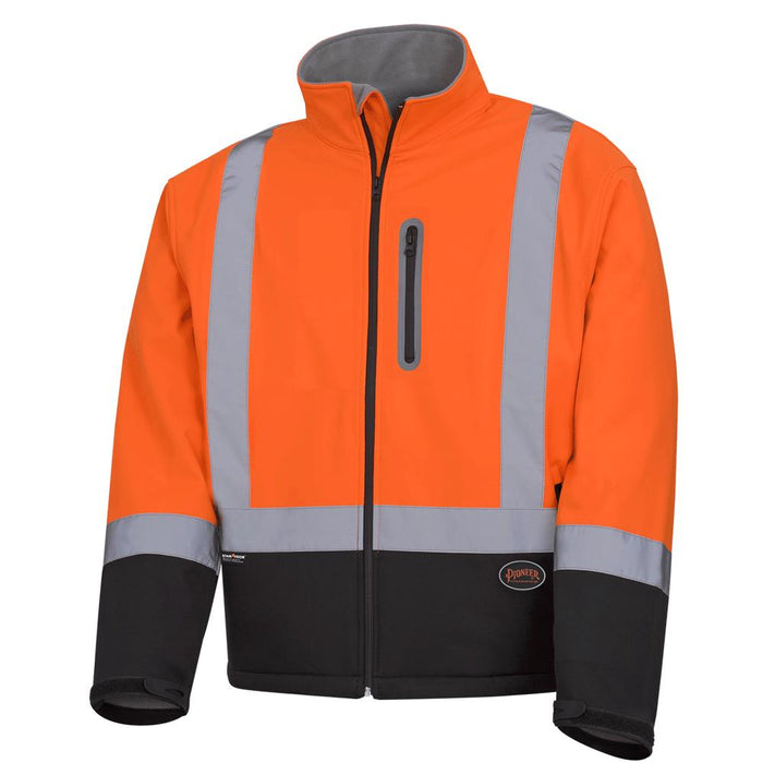 SureWerx (545) V1100250-M PIONEER Hi-Vis Softshell Mechanical Strength Safety Jacket - Hi-Vis Orange - M - Model Number 5679