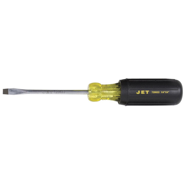 SureWerx 720622 JET 1/4" x 4" Slot Round Shank Cushion Grip Screwdriver - Model Number JKSS-4R