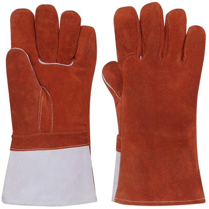 SureWerx (545) V5240330-O/S RANPRO High Heat Leather Gloves - Foam Lined - Kevlar® Stitching - Red - O/S - Model Number 667L