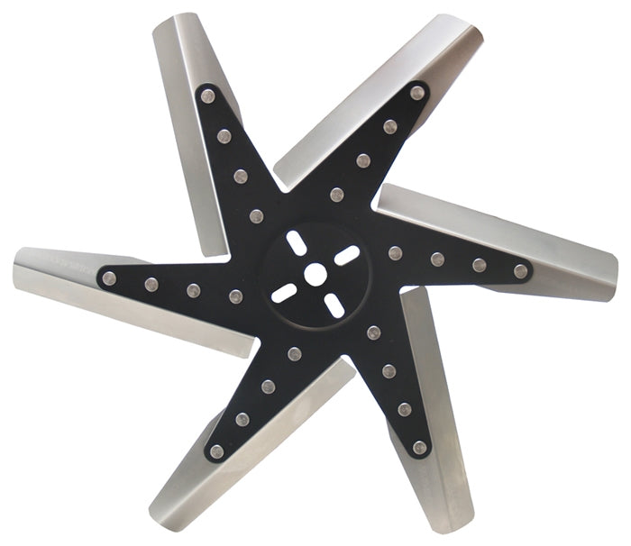 Derale Performance 19117 17" High Performance Stainless Steel Standard Rotation Flex Fan, Black Hub