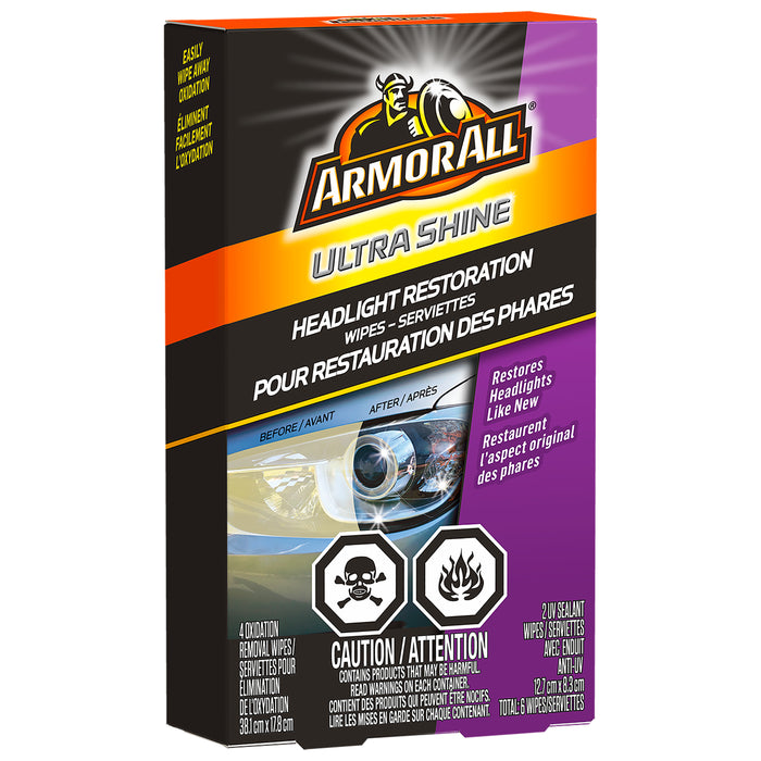 Armor All/STP 19208 AA ULTRA SHINE HEADLIGHT RESTORER WIPES 6/1 KIT