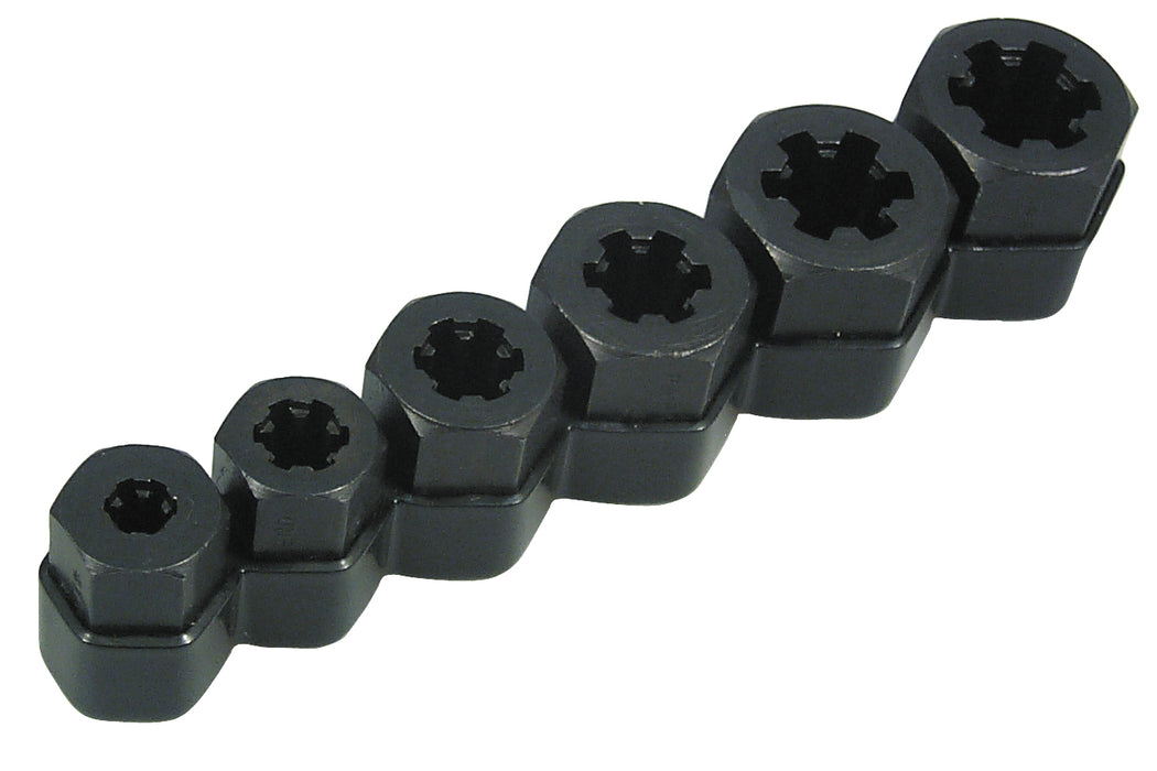 Lisle (371) 19250 The 6 piece set removes standard and metric bolts, nuts and studs from 1/4" to 9
