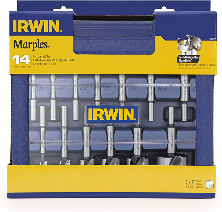 Irwin 1966893 IRWIN Marples Wood Drilling Forstner Bit Set, 14 Piece