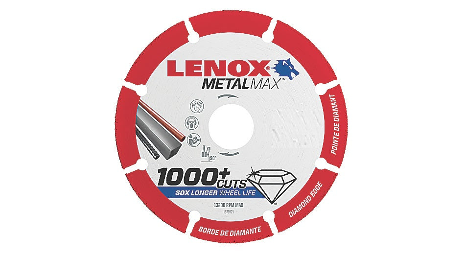 Lenox 1972919 Lenox METALMAX Diamond Edge Cutoff Wheel, 4" X 3/8"